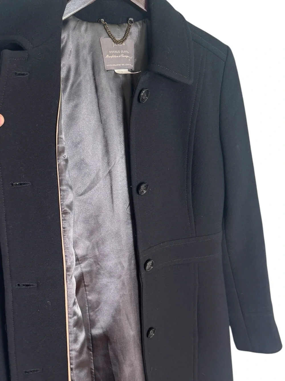 J.Crew Classic lady day coat in Italian double-cloth wool with Thinsulate black - Picture 4 of 6